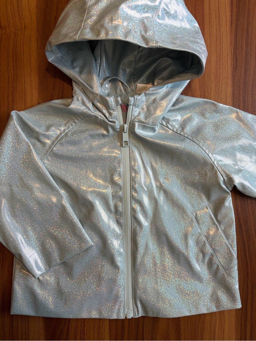 Zara 1 1/2Y Blue Sparkly Raincoat